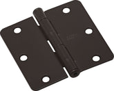National Hardware N830-202 Door Hinge, 1/4 in Corner Radius, Cold Rolled Steel, Oil-Rubbed Bronze, Full-Mortise, 50 lb